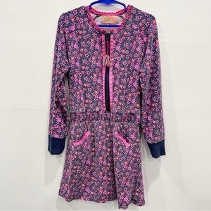 Mim-pi Long Sleeve Zip Front Printed Dress Pink Size 128 / 3y